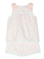 Patachou ensemble haut-short en coton à fleurs - Blanc