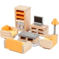 VIGA meubilair voor poppenhuis, woonkamer, afm 2x2x7,5 cm, 8 onderdelen/ 1 set