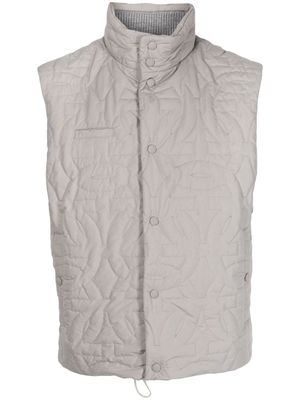 Ferragamo gilet matelassé à col cheminée - Gris