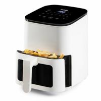 DOMO Deli-freyer Airfryer 1350 W Timerfunctie, Anti-aanbaklaag, Oververhittingsbeveiliging, Met display Wit, Zwart