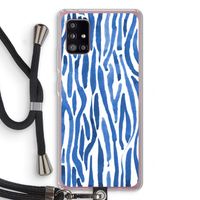 Blauwe nerven: Samsung Galaxy A51 5G Transparant Hoesje met koord