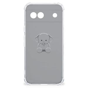 Google Pixel 8A Stevig Bumper Hoesje Grijs Baby Olifant