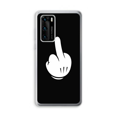 Middle finger black: Huawei P40 Transparant Hoesje