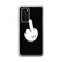 Middle finger black: Huawei P40 Transparant Hoesje