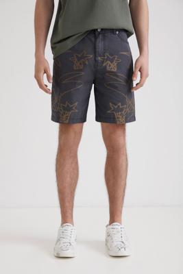 Bermuda met palmbomenprint - BLUE - 28