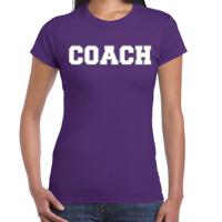 Cadeau t-shirt voor dames - coach - paars - bedankje - verjaardag - thumbnail