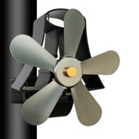 YL-106 5-Blade hoge temperatuur aluminium warmte aangedreven open haard kachel fan (grijs)