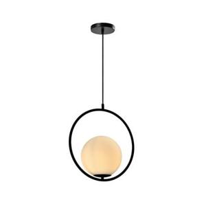 QUVIO Hanglamp glas rond zwart - QUV5122L-BLACK