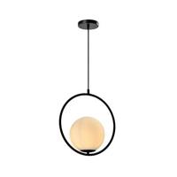 QUVIO Hanglamp glas rond zwart - QUV5122L-BLACK - thumbnail