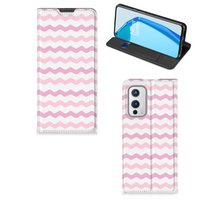 OnePlus 9 Hoesje met Magneet Waves Roze - thumbnail