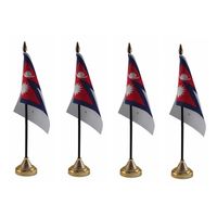 4x stuks Nepal tafelvlaggetjes 10 x 15 cm met standaard