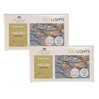 Kerstverlichting Ivy - 2x - 100 led lampjes - warm wit - 750 cm - lichtsnoer