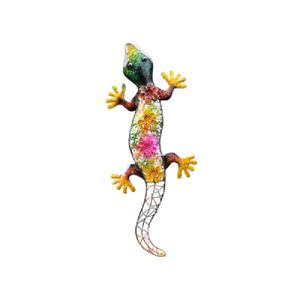 Grote metalen salamander gekleurd 42 x 17 cm tuin decoratie   -