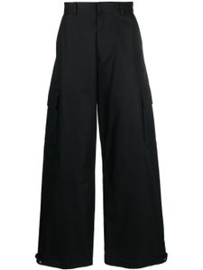 Off-White pantalon en coton à coupe ample - Noir