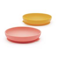 Ekobo Silicone borden met zuignap | Coral/Mimosa