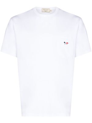 Maison Kitsuné t-shirt Tricolour Fox Head Patch - Blanc