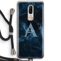 Midnight Marble: OnePlus 6 Transparant Hoesje met koord