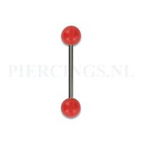 Tongpiercing acryl bordeaux rood