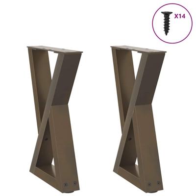 Salontafelpoten 2 st 38x(42-43,3) cm staal naturel