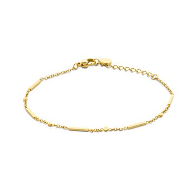 Armband Staafjes Staal goudkleurig 2 mm 16-19 cm
