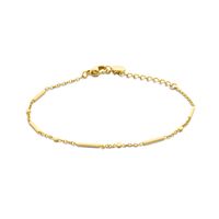 Armband Staafjes Staal goudkleurig 2 mm 16-19 cm