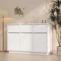 Dressoir 110x34x75 cm massief grenenhout wit