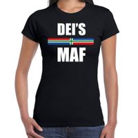 Deis maf met vlag Groningen t-shirts Gronings dialect zwart voor dames