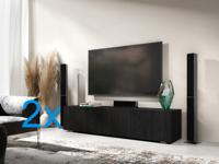 Tv-meubel KINGSTON 2 klapdeuren 280 cm zwart eik - thumbnail