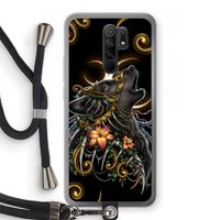 Huilende Wolf: Xiaomi Redmi 9 Transparant Hoesje met koord