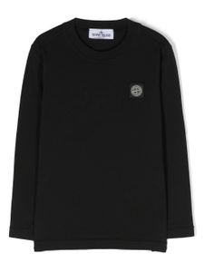 Stone Island Junior t-shirt en coton à patch logo - Noir