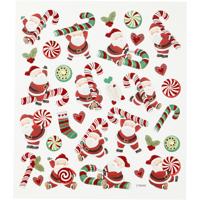 Creativ Company Stickers, kerstman met zuurstok, vel 15x16,5 cm, ca. 31 stuk, 1 vel
