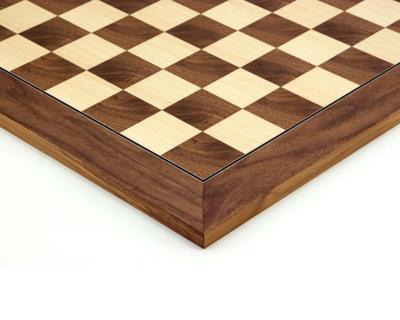 45 cm Walnoot en Esdoorn Luxe Schaakbord