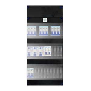 GACIA 9 groepenkast kookgroep 1 fase 230V 3 aardlekschakelaars 30mA 3 rijen