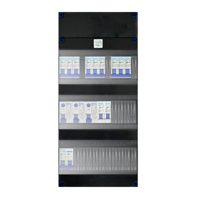 GACIA 9 groepenkast kookgroep 1 fase 230V 3 aardlekschakelaars 30mA 3 rijen