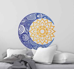 Stickers bloemenpatroon Dag en nacht mandala