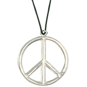 Hippie Flower Power Sixties sieraden peace teken ketting   -