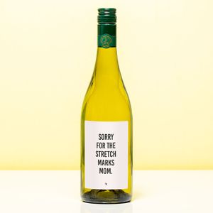 Wijnfles Sorry for the stretch marks - Wit (Sauvignon Blanc)