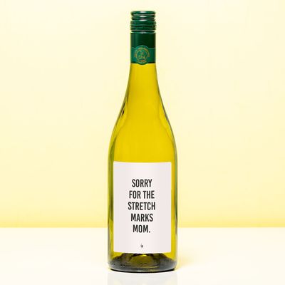 Wijnfles Sorry for the stretch marks - Wit (Sauvignon Blanc)