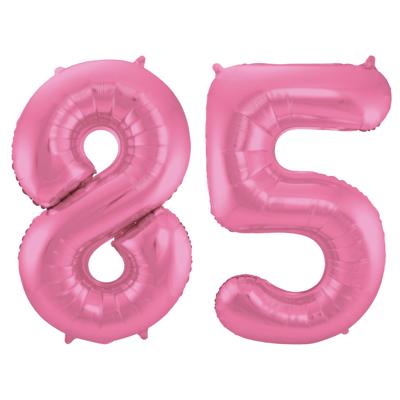 Folat Verjaardag Leeftijd folieballon - 85 jaar - roze - 86 cm - cijferballon groot