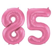 Folat Verjaardag Leeftijd folieballon - 85 jaar - roze - 86 cm - cijferballon groot