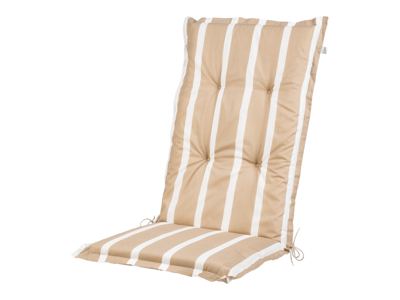 LIVARNO home Tuinstoelkussen hoge rug Valencia/Miami (Strepen/beige)