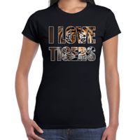 I love tigers / tijgers dieren t-shirt zwart dames - thumbnail