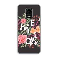 Hello in flowers: Xiaomi Redmi Note 9 Pro Transparant Hoesje