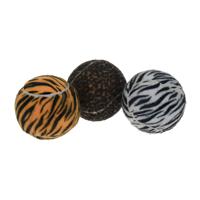 Pets Collection Hondenspeelgoed - 3x - tennisballen - rubber - 6,3 cm - luipaard / zebra / tijger -