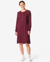 HEMA Damesnachthemd viscose wafel bordeauxrood (bordeauxrood)