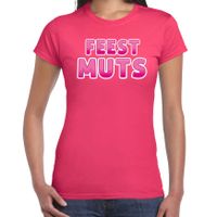 Verkleed t-shirt voor dames - Feest muts - roze - carnaval - thumbnail