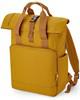 Atlantis BG118L Recycled Twin Handle Roll-Top Laptop Backpack - Mustard - 30 x 44 x 14 cm - thumbnail