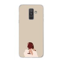 I drink wine: Samsung Galaxy A6 Plus (2018) Transparant Hoesje