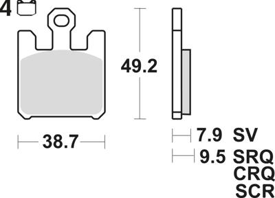 TRW Brake pad mcb 742 trq sint: metal racing