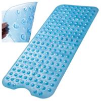 Ruhhy Badmat - antislip - blauw - PVC - 100 x 40 cm - met zuignappen